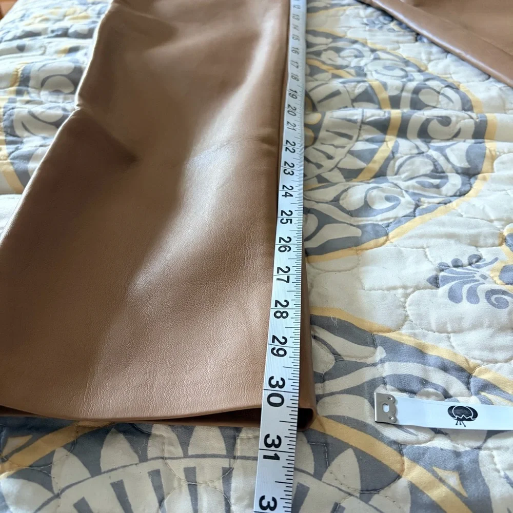 Wilfred Aritzia Melina Low Rise Brown Vegan leather Pants, 4 - Picture 8 of 13